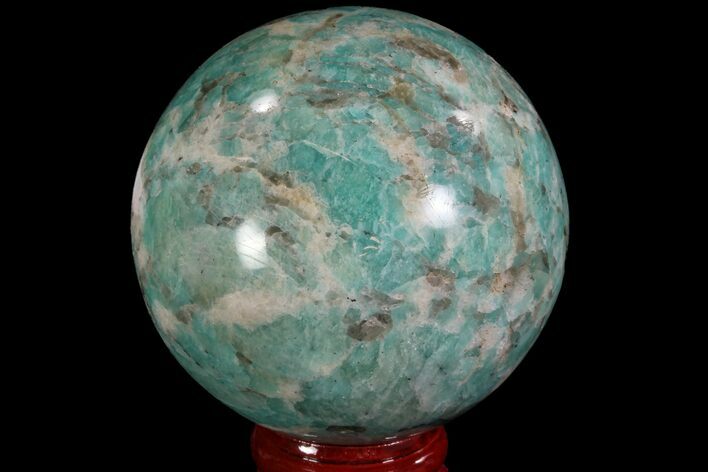 Polished Amazonite Crystal Sphere - Madagascar #78734